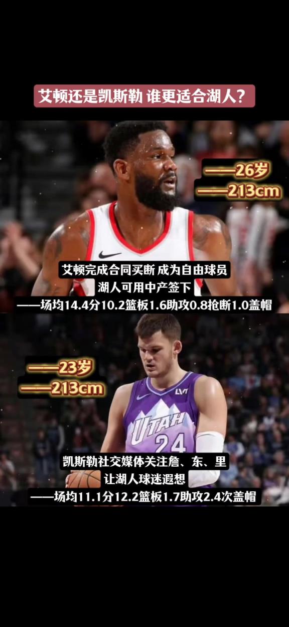 谁更适合湖人？艾顿场均14+10 23岁凯斯勒11+12