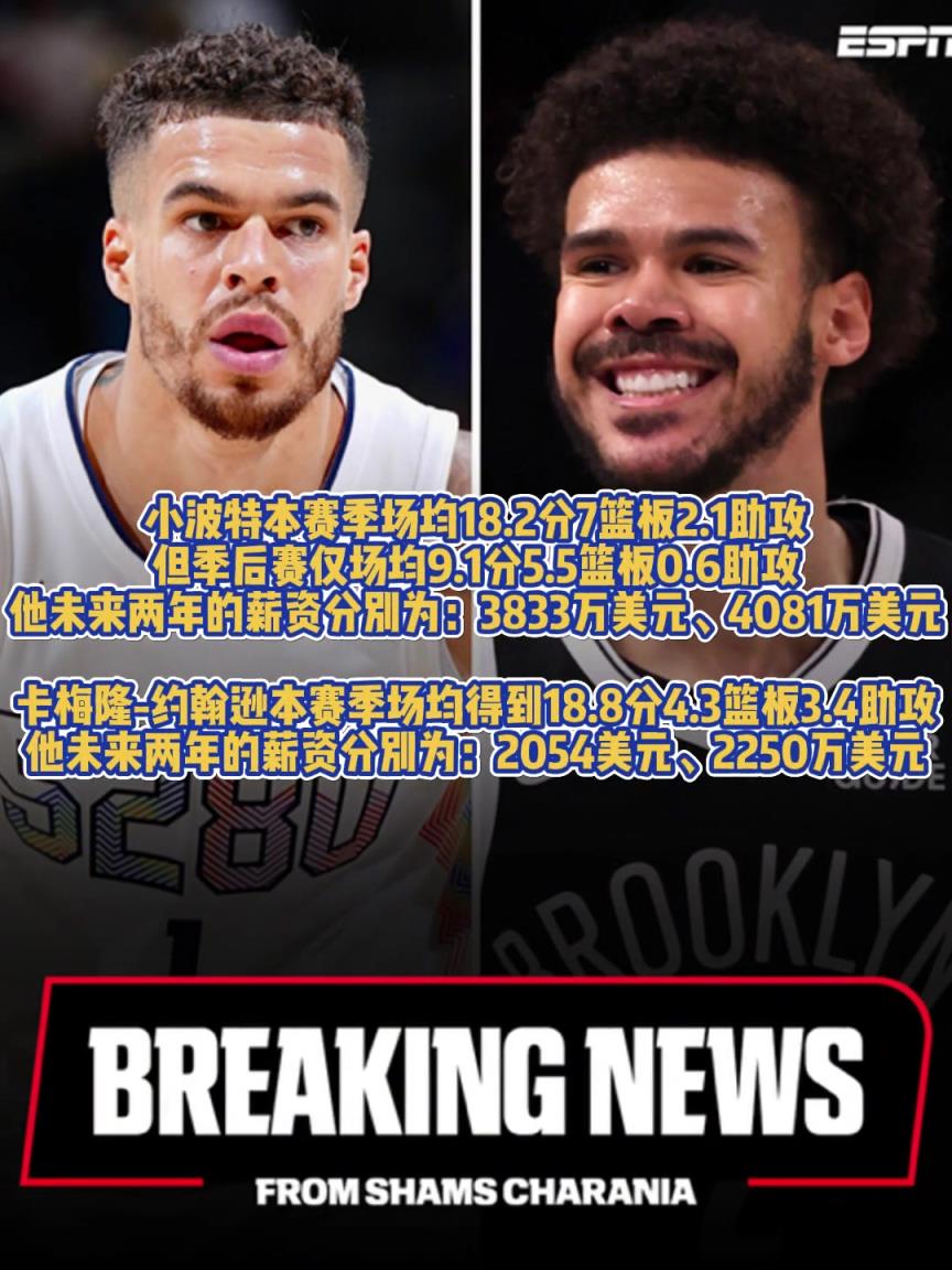 掘金血赚？掘金用小波特二换一换来了卡梅隆约翰逊！